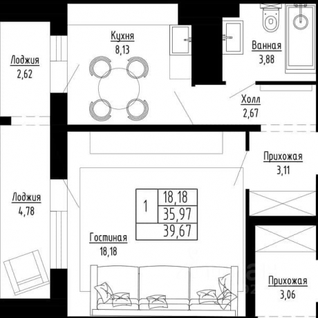 Продажа квартиры 1-комн.<br /> по адресу г. Омск,  ул. Леонида Маслова, 2