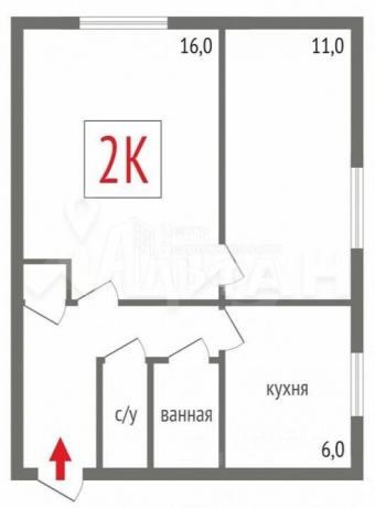 Продажа квартиры 2-комн.<br /> по адресу г. Омск,  ул. Гусарова, 115
