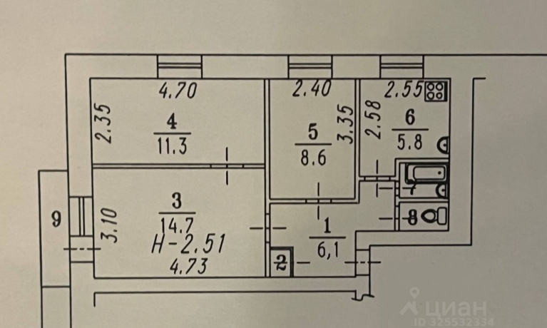 Продажа квартиры 3-комн.<br /> по адресу г. Омск,  пер. Камерный, 54А